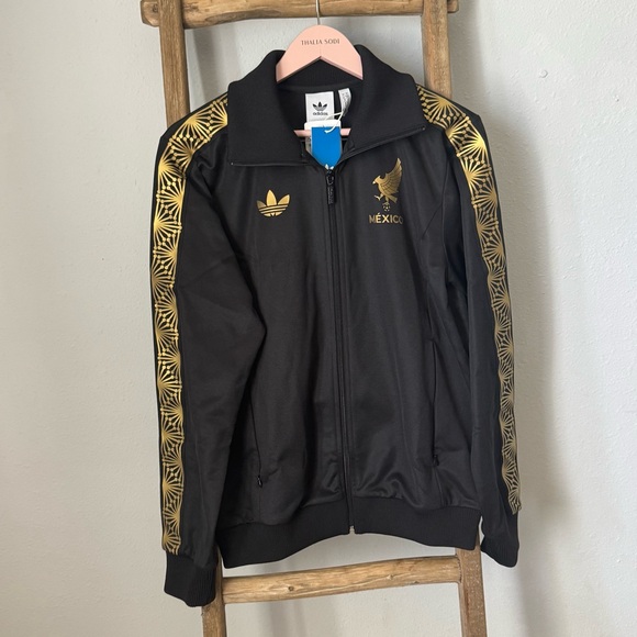 New Adidas Originals Mexico Black Gold Track Top Jacket size small 
Zip up - Picture 5 of 12